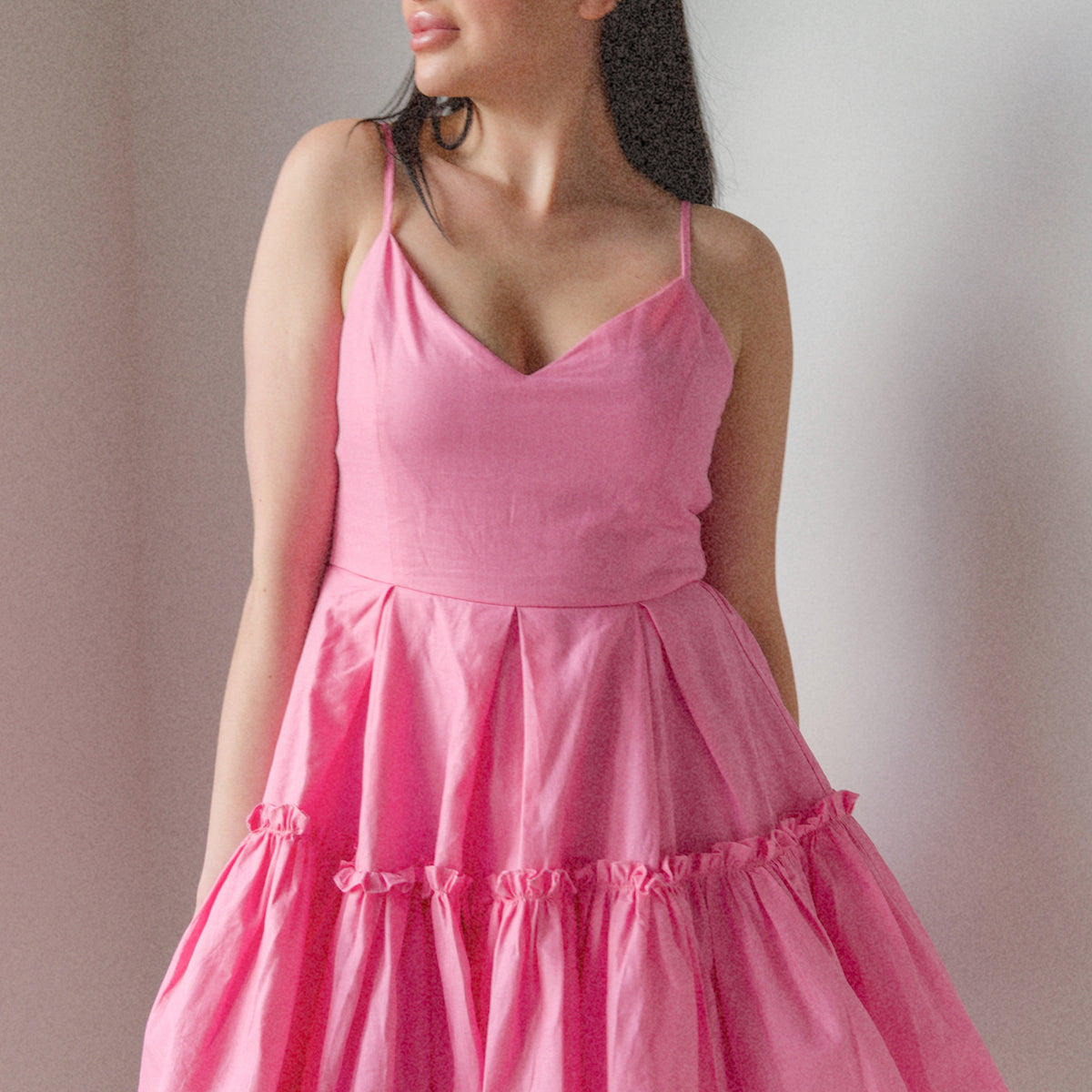 spaghetti strap mini dress Pink Spaghetti Strap A Line Mini Dress