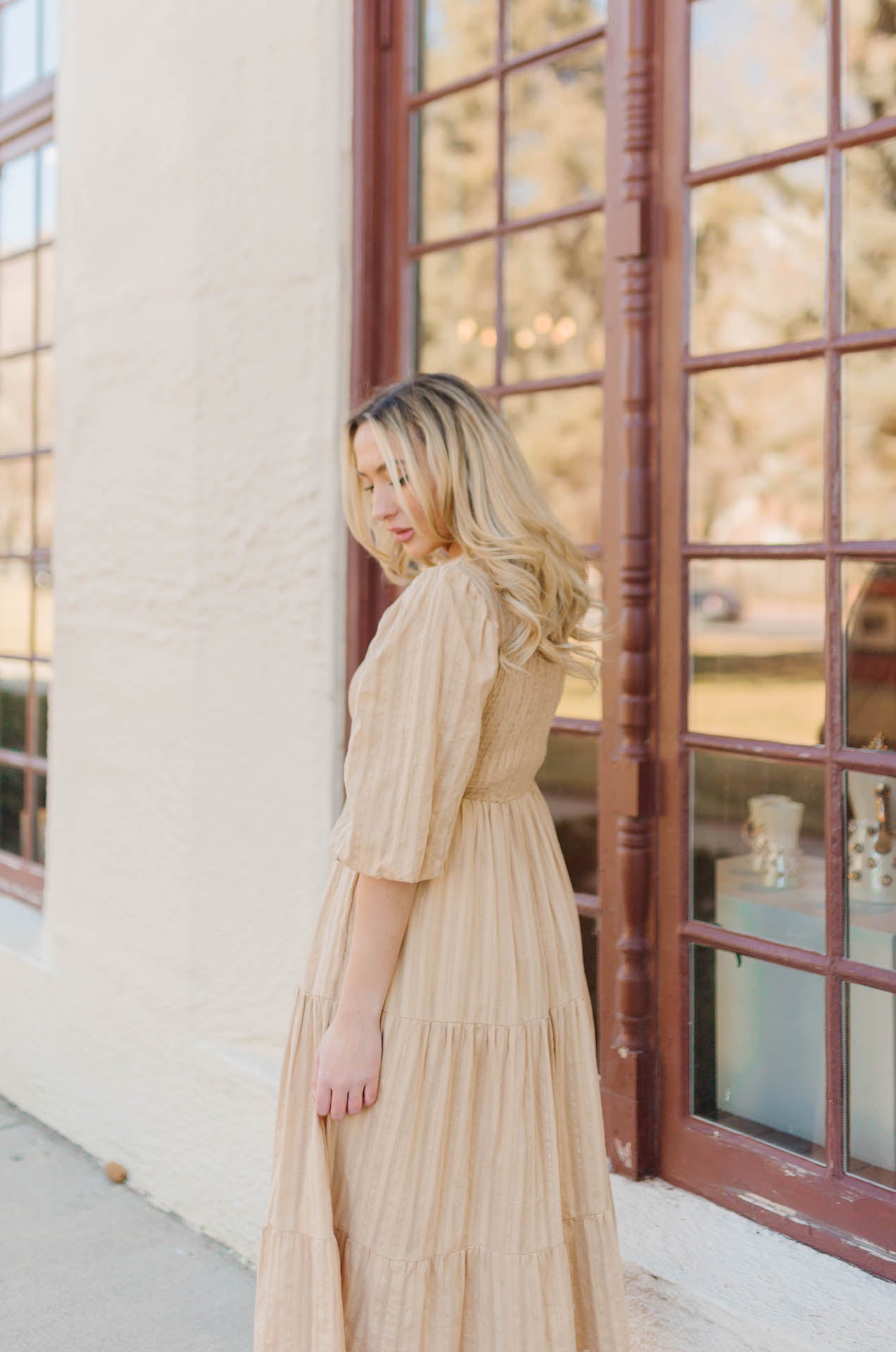 Tan hotsell bohemian dress