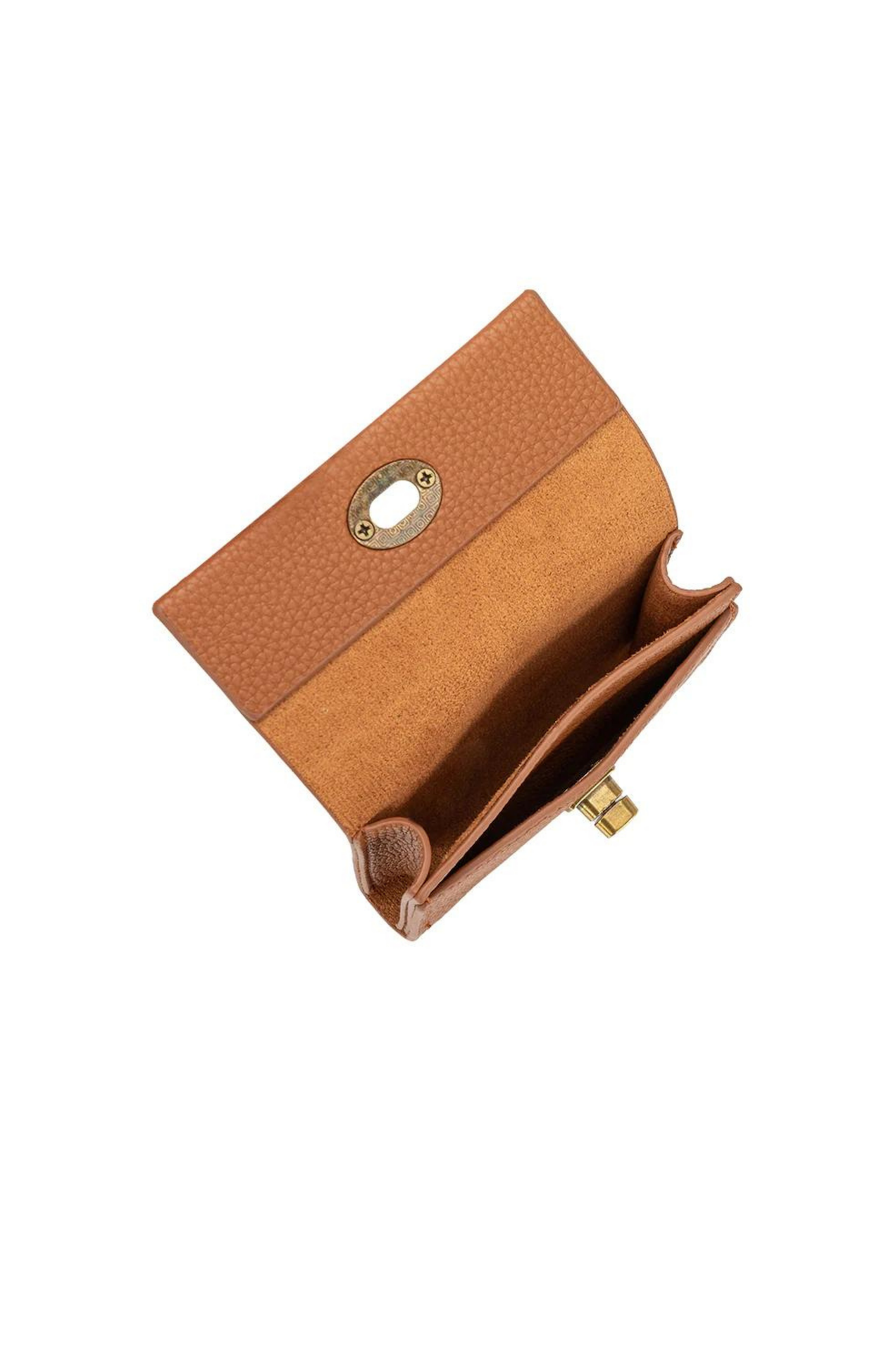 taupe pebbled vegan leather mini wallet