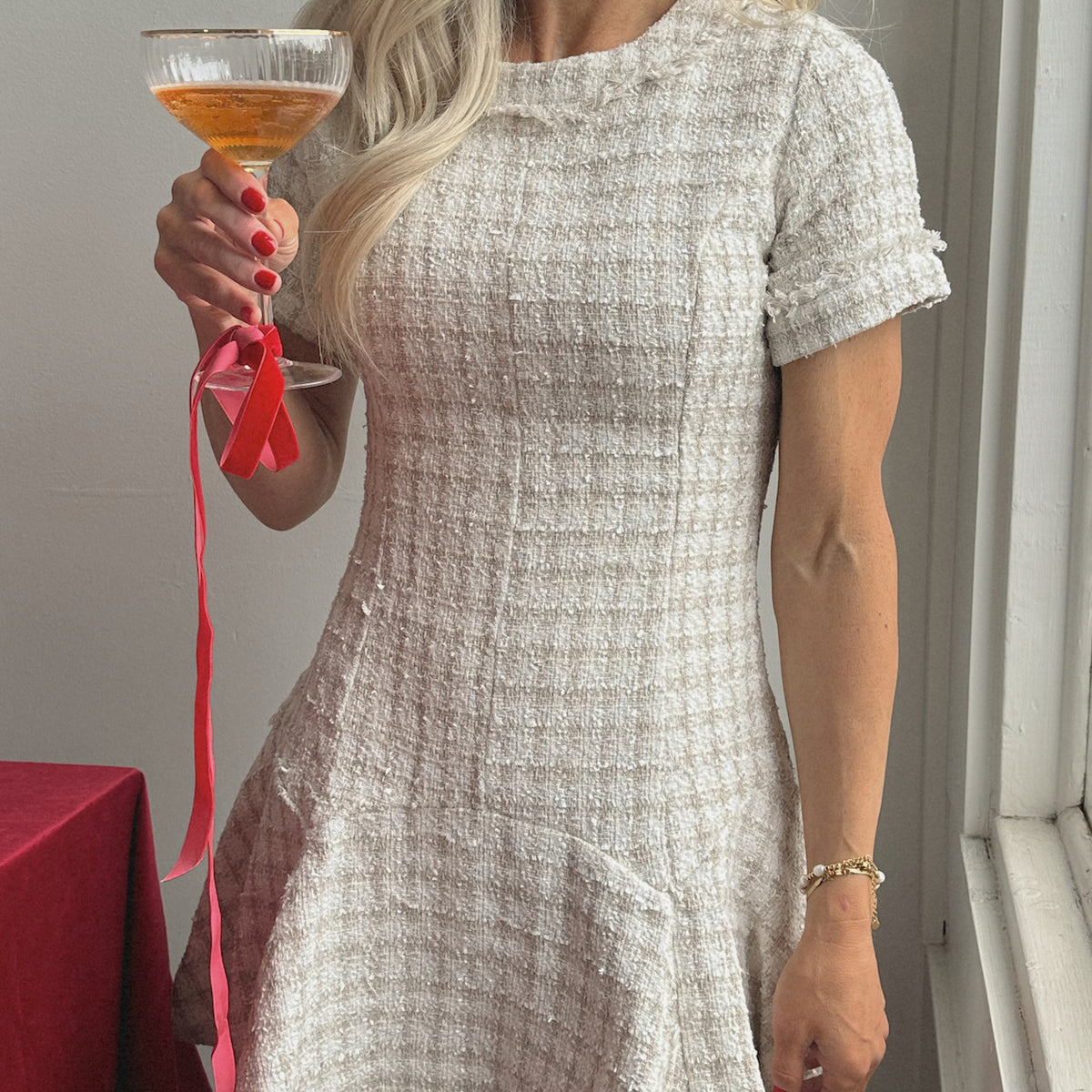 white christmas dresses Diannie Tweed Mini Dress
