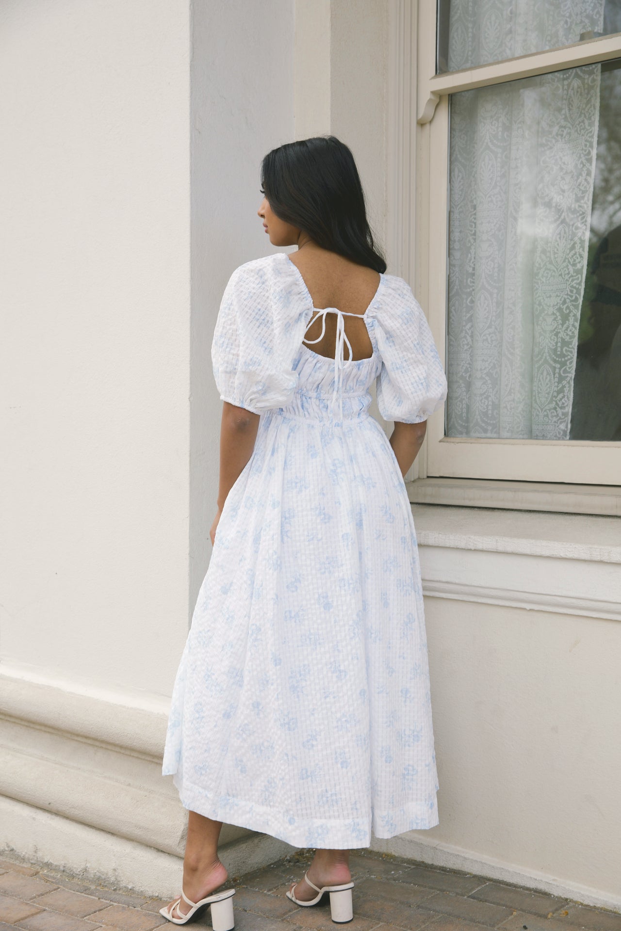 Antonia Blue Floral Midi Dress