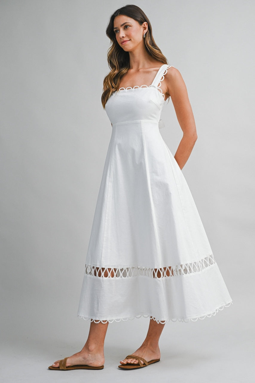 White Linen Midi Dress