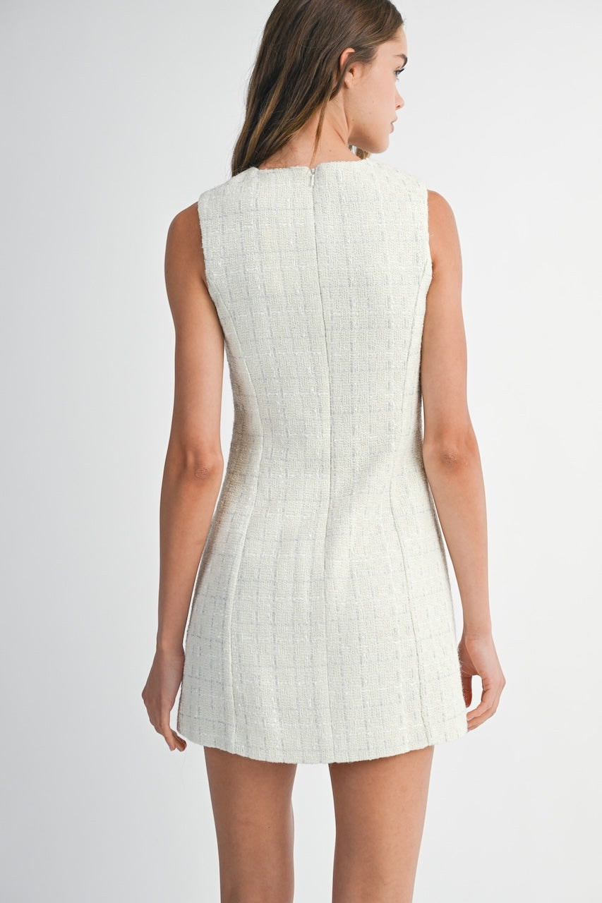 Tweed White Dress