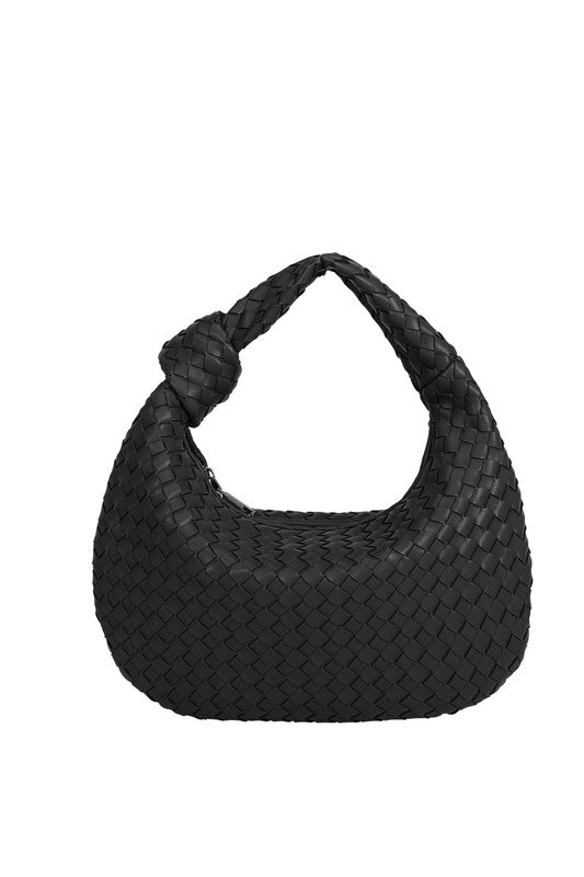 Black Small Woven Bag - Melie Bianco
