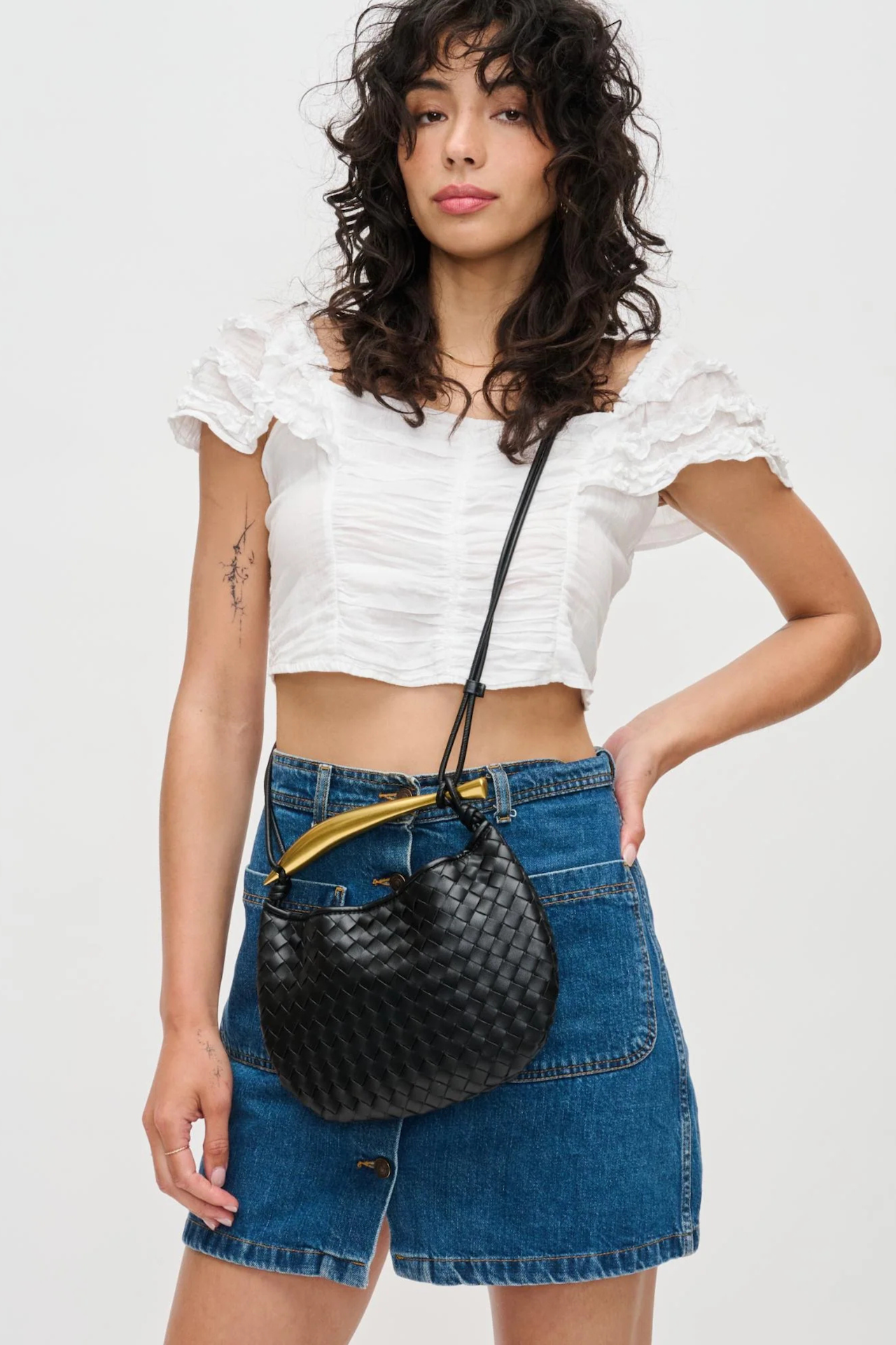 Black Woven Handbag