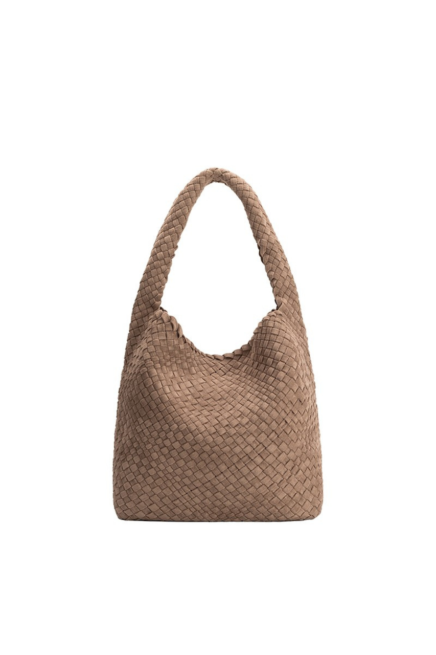 Melie Bianco Johanna Clay - Taupe Suede Bag