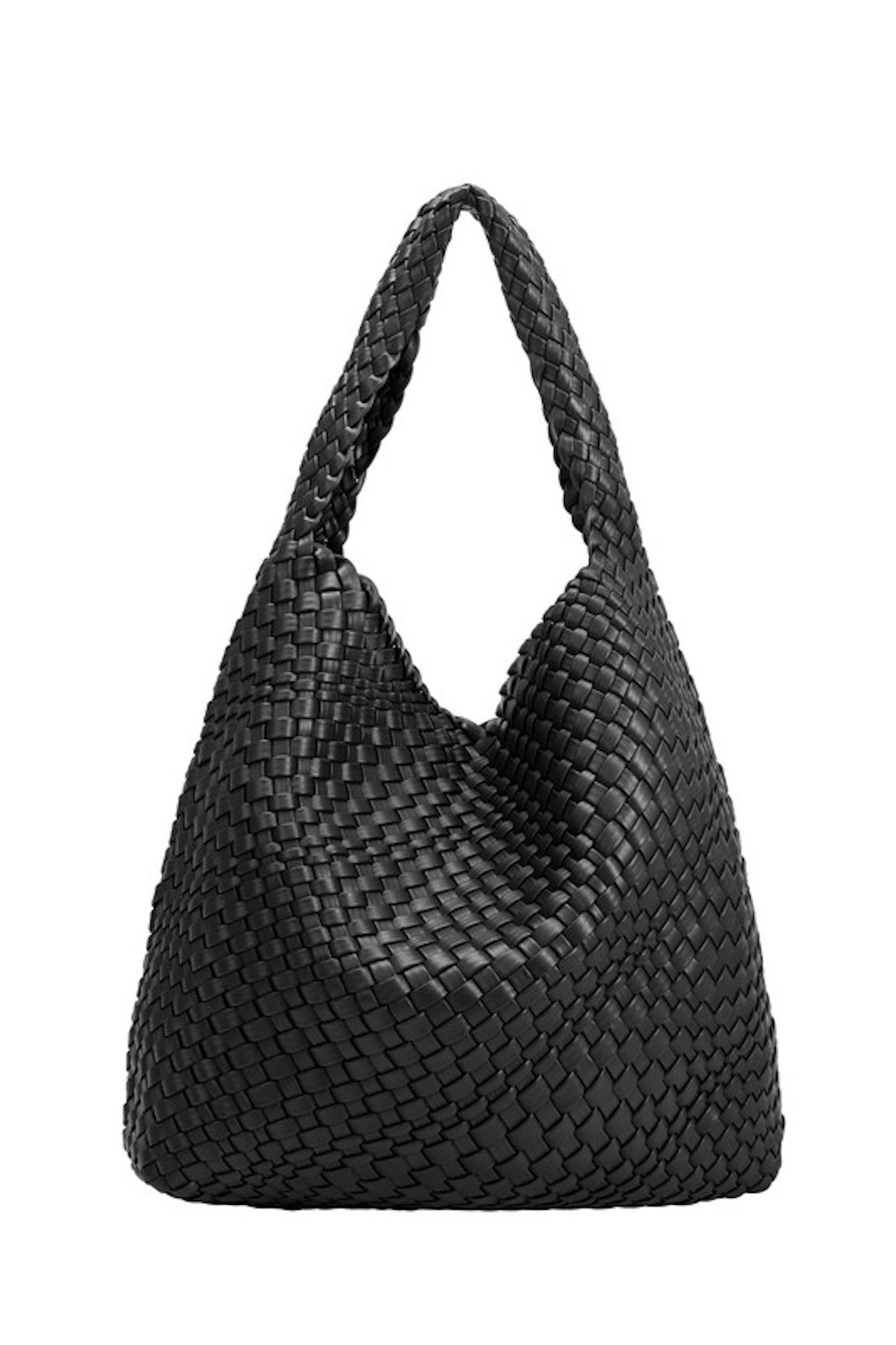 Black Woven Shoulder Bag - Melie Bianco