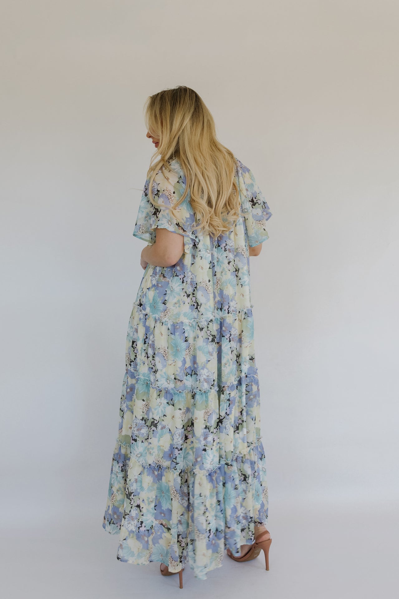 Spring Blooms Maxi Dress - Blue