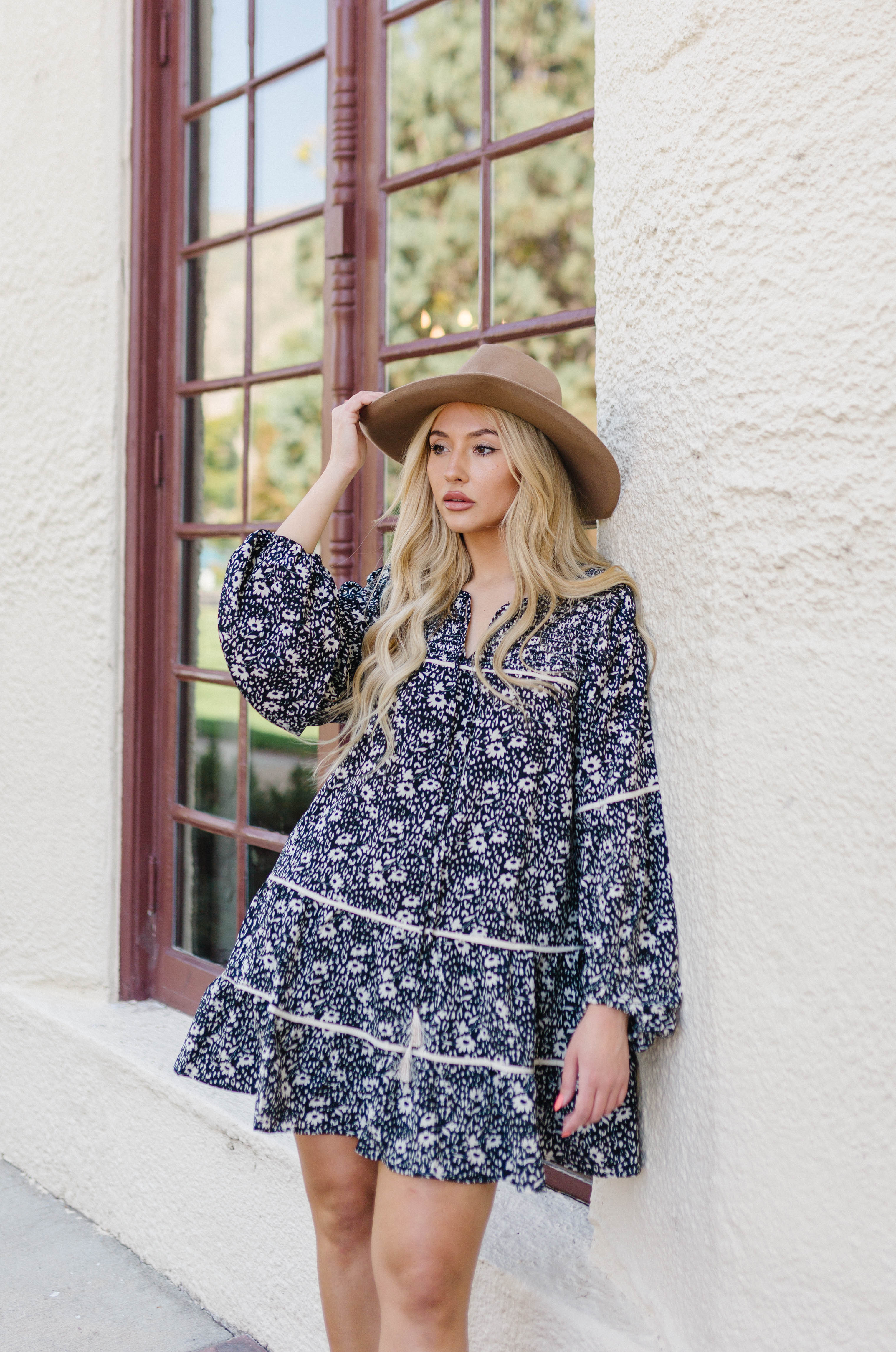 Black floral babydoll clearance dress