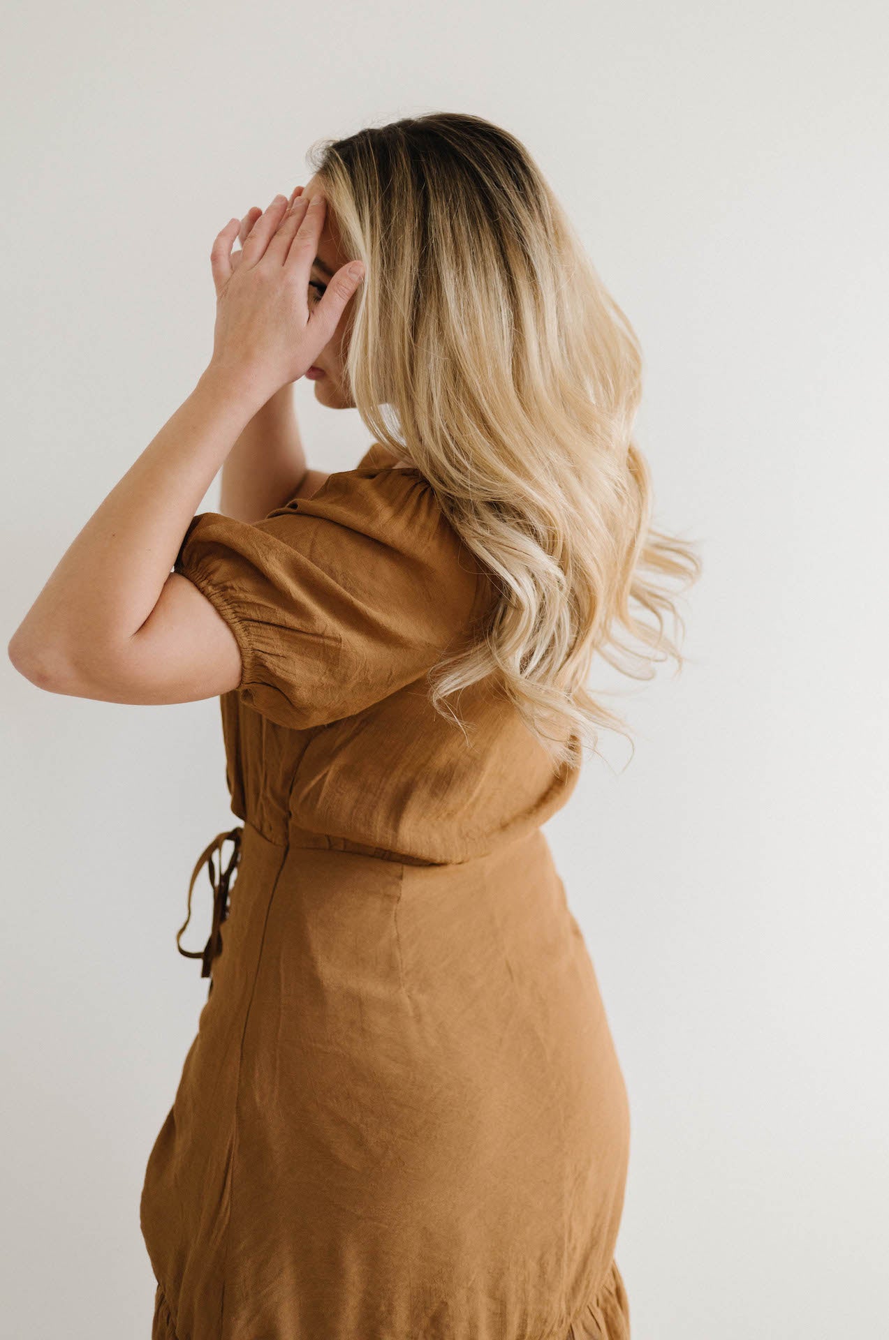 Brown A Line Mini Dress