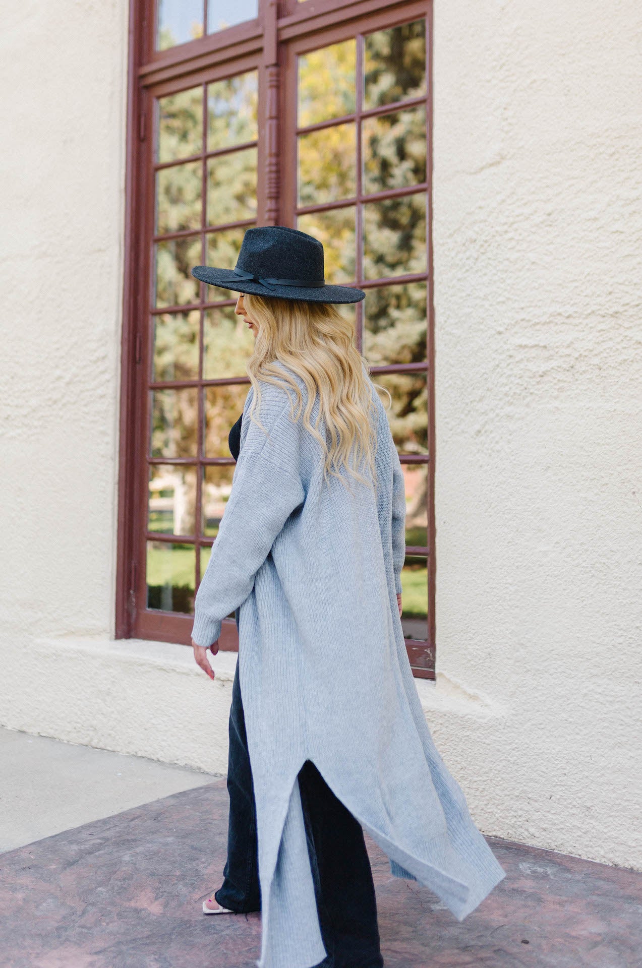 London Belle Grey Knit Maxi Cardigan