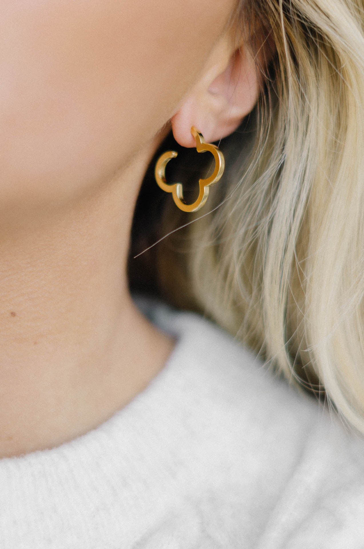 Buy Valentines Gift, Small Hoop Earrings CLOVER Charm Huggie Hoops , Gold  Minimalist, Teen Girl Gift Online in India - Etsy