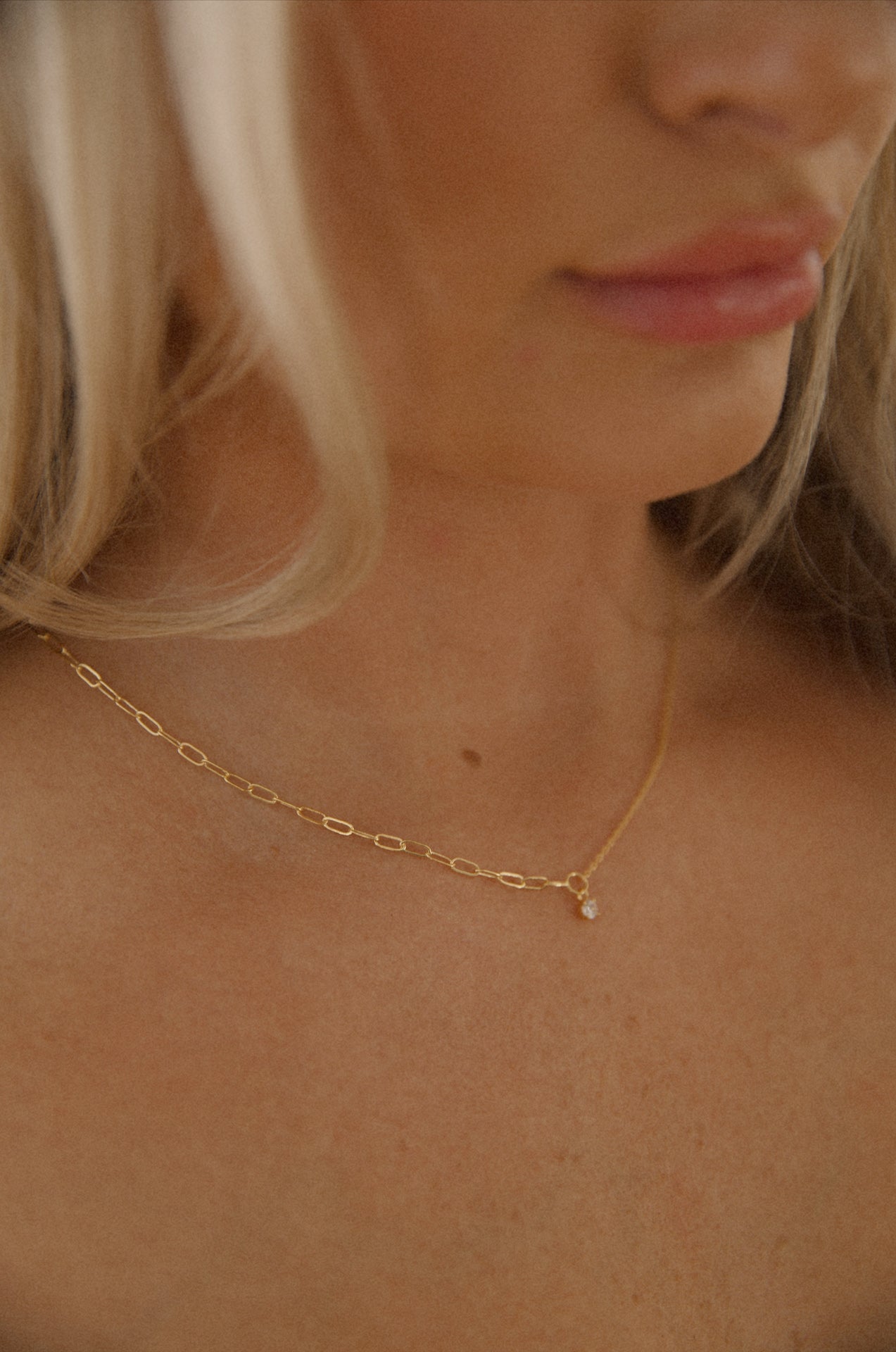 18k gold dainty charm necklace
