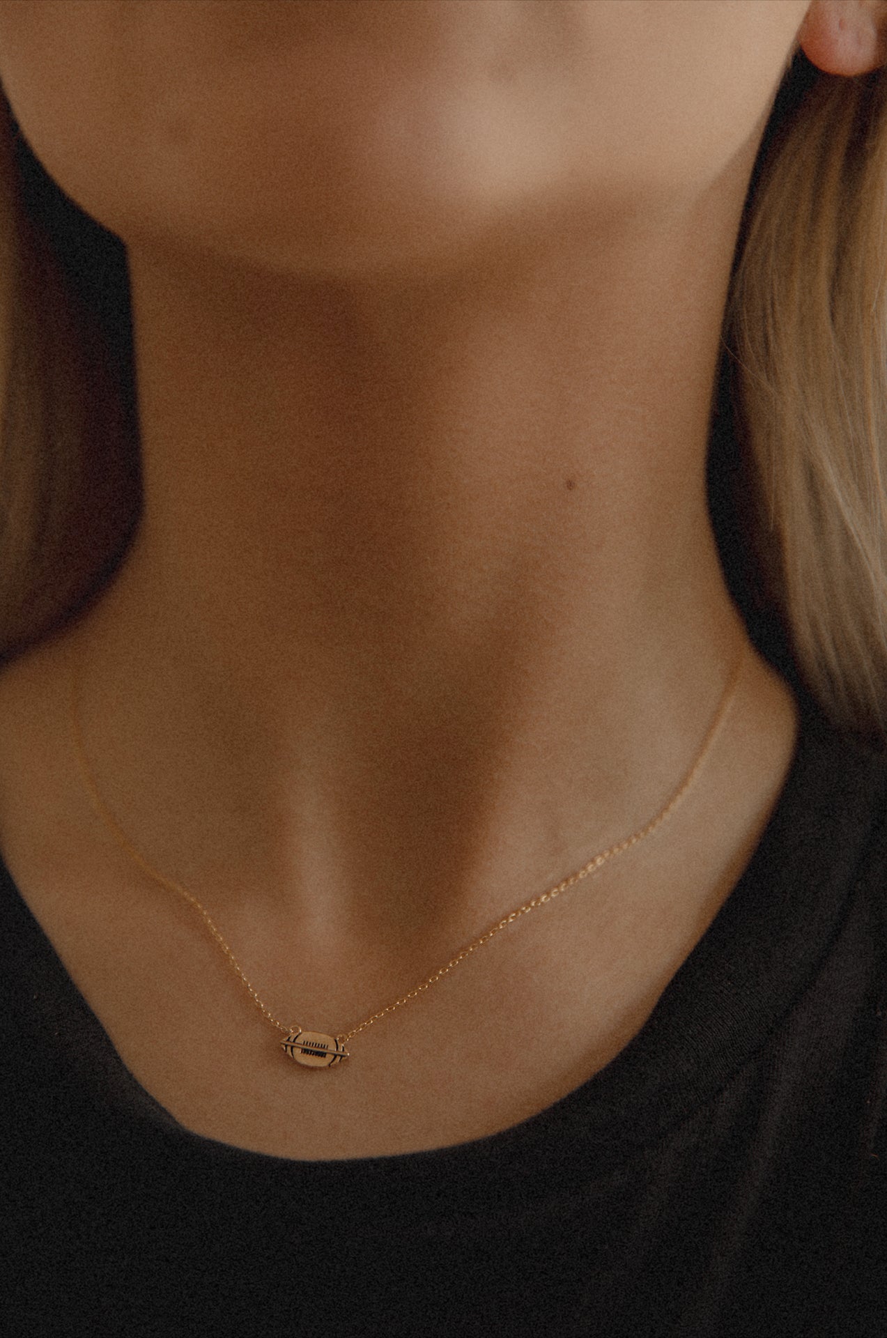 Dainty Football Necklace 18k Gold Dipped
