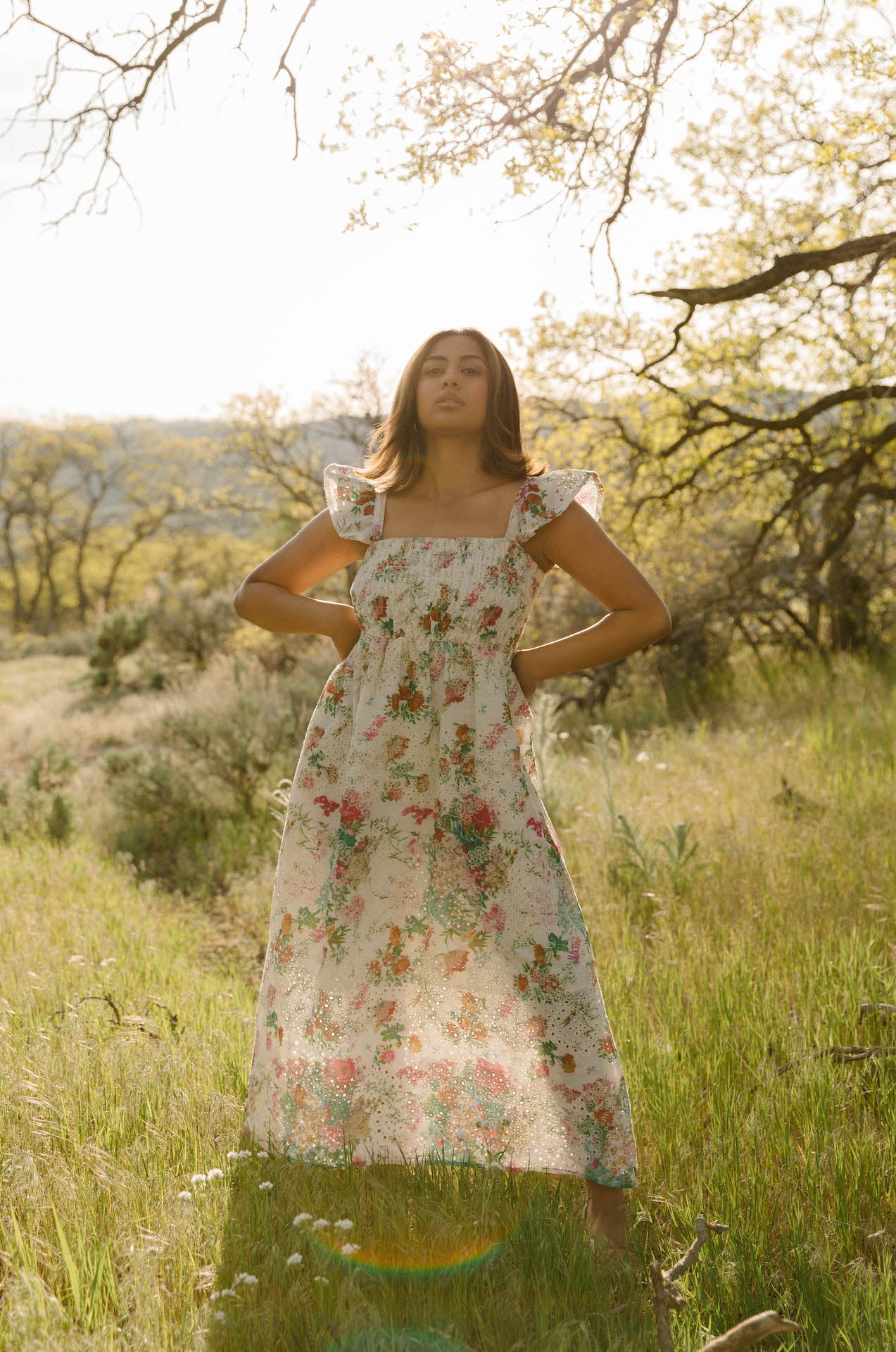 Open back floral dress best sale