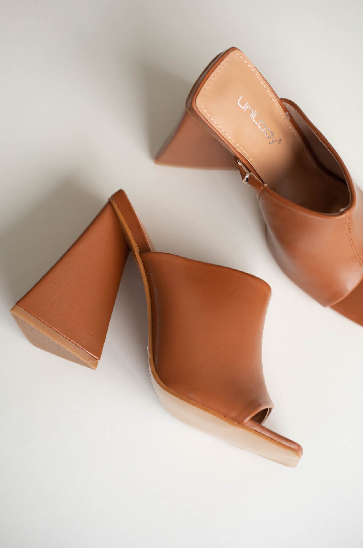fashion mules sandals triangle block heels