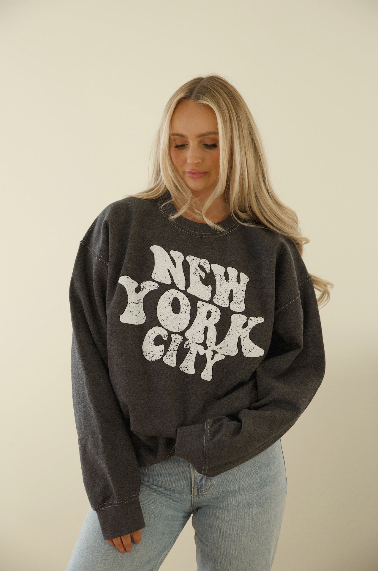 dark grey new york city graphic sweatshirt