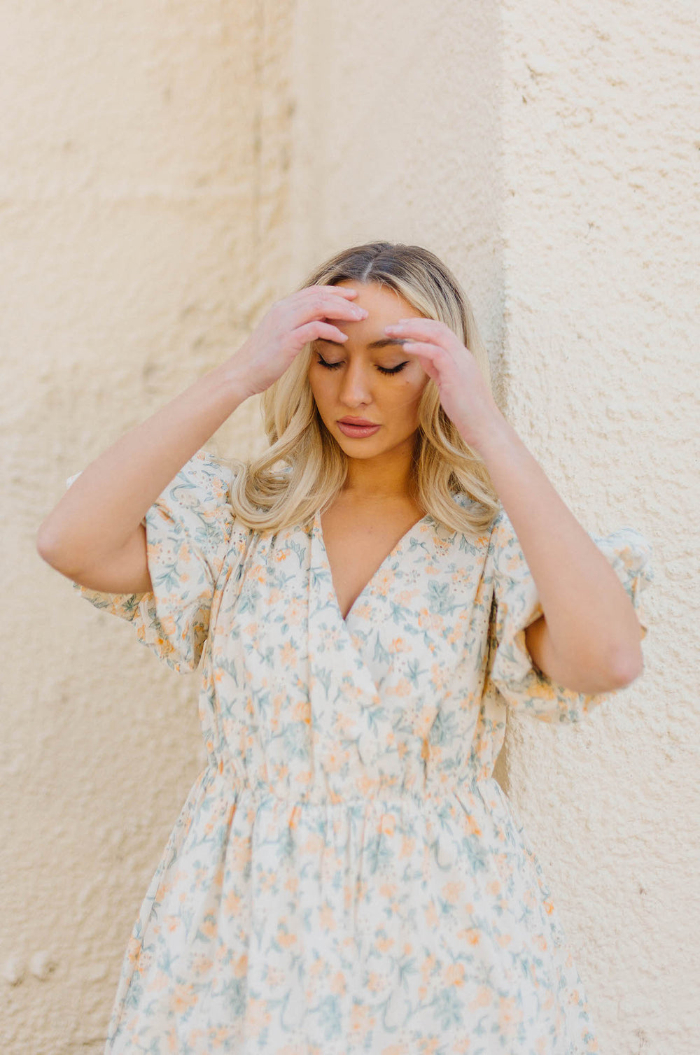 Floral Bubble Hem Mini Dress