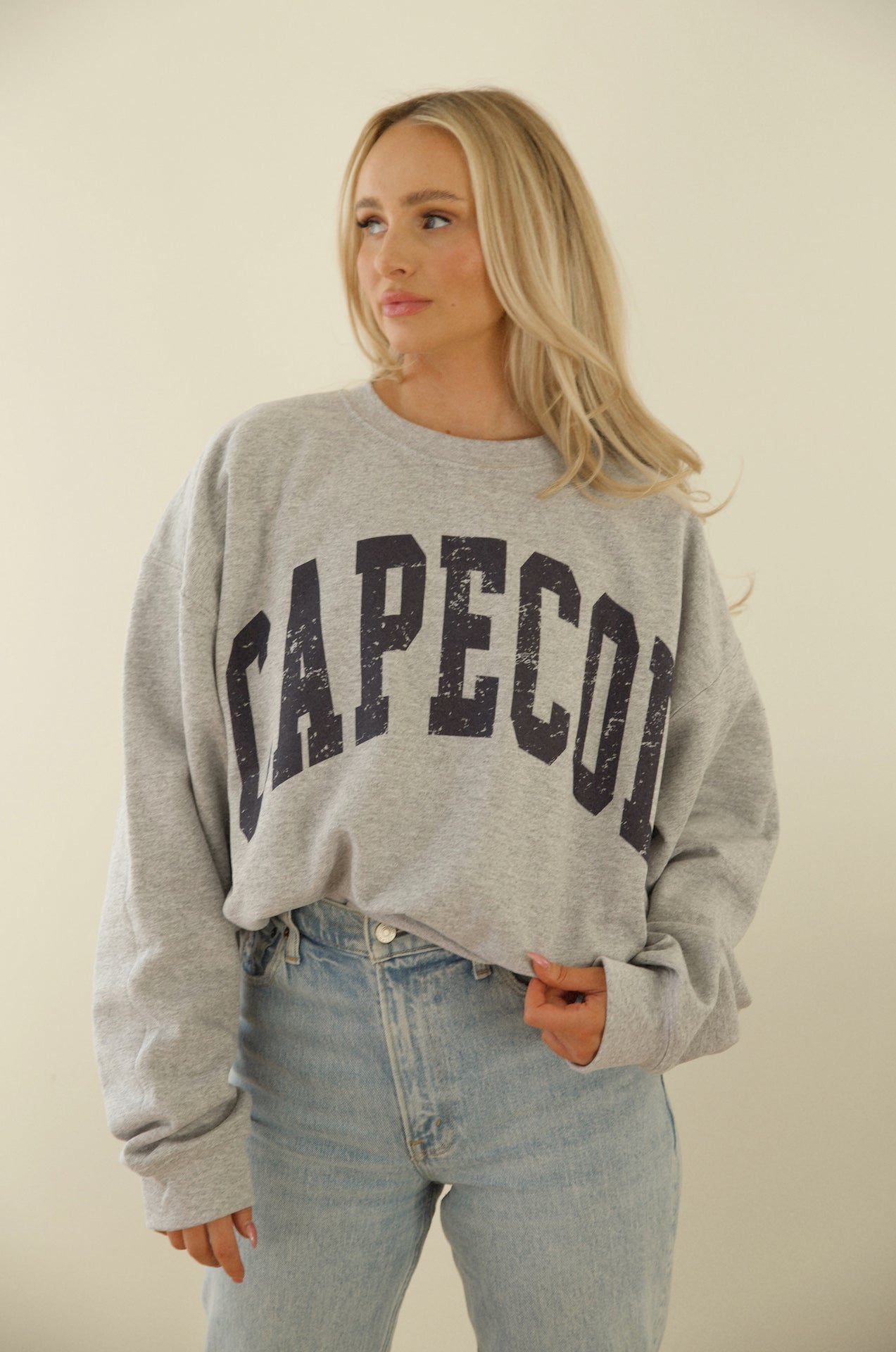 grey cape cod graphic crew sweatshirt 