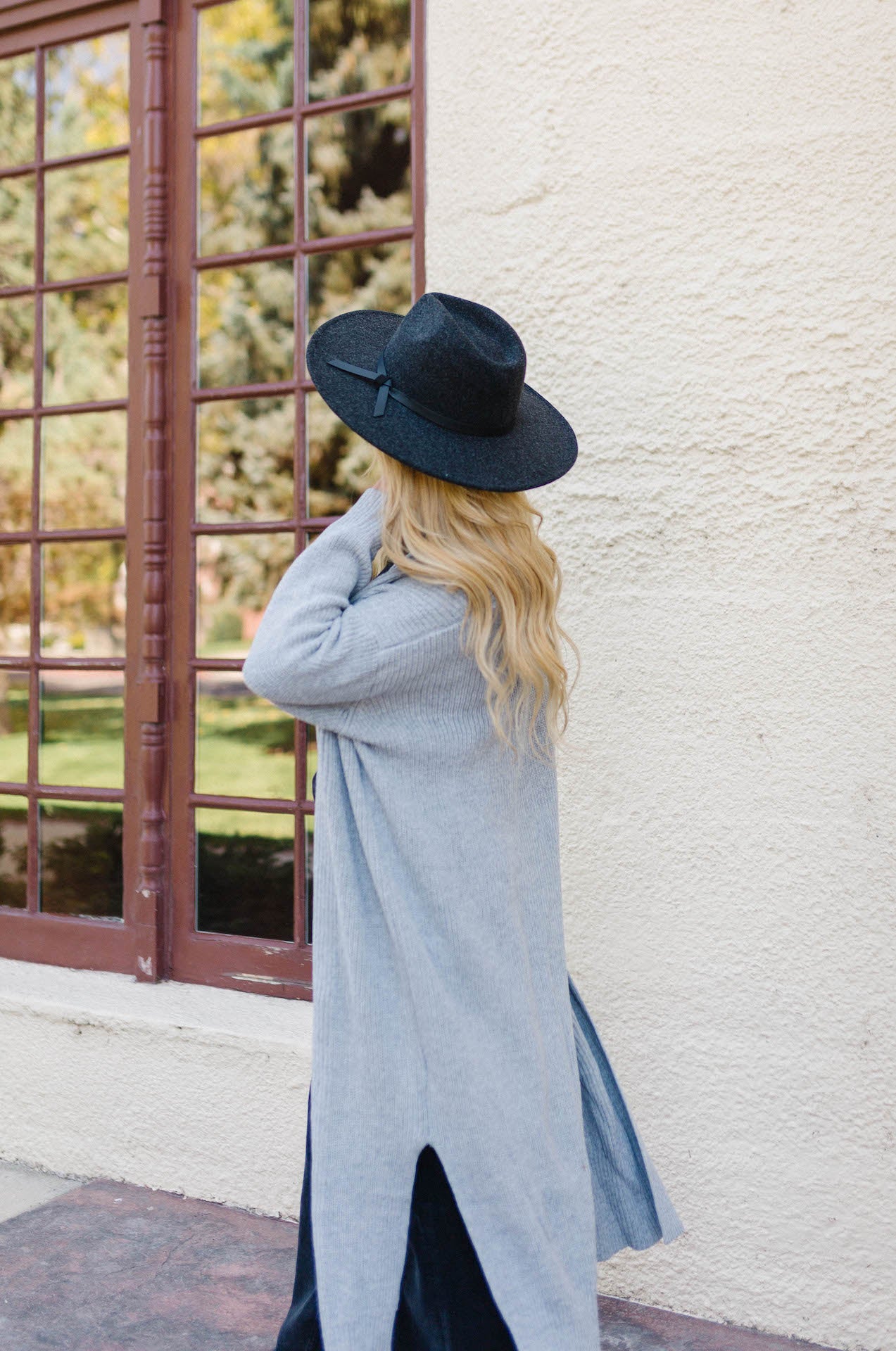 London Belle Grey Knit Maxi Cardigan