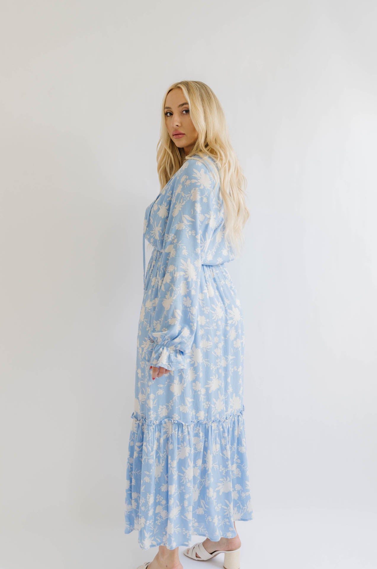 Charlize Floral Print Long Sleeve Maxi Dress