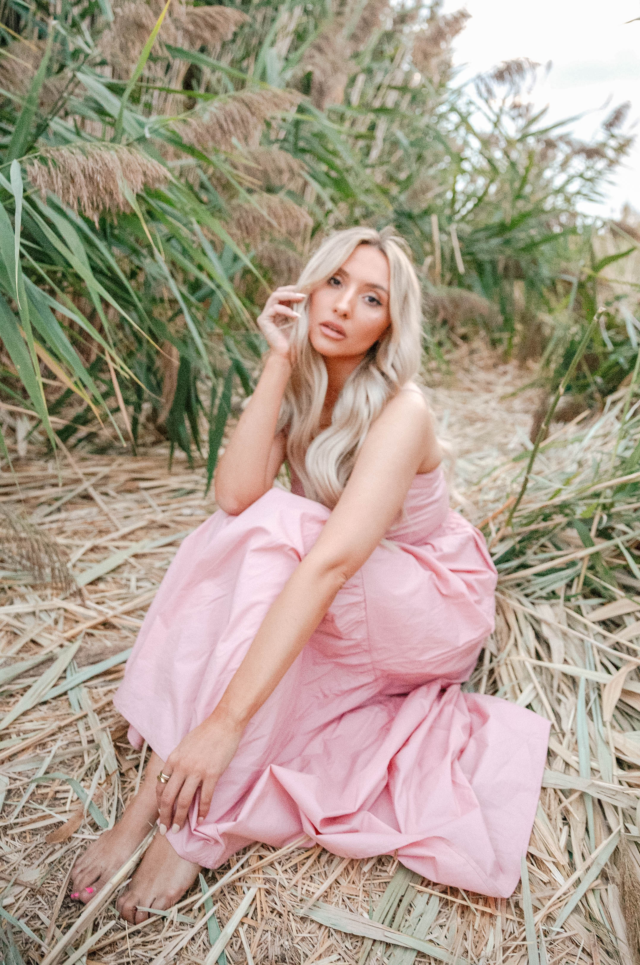 long pink dress