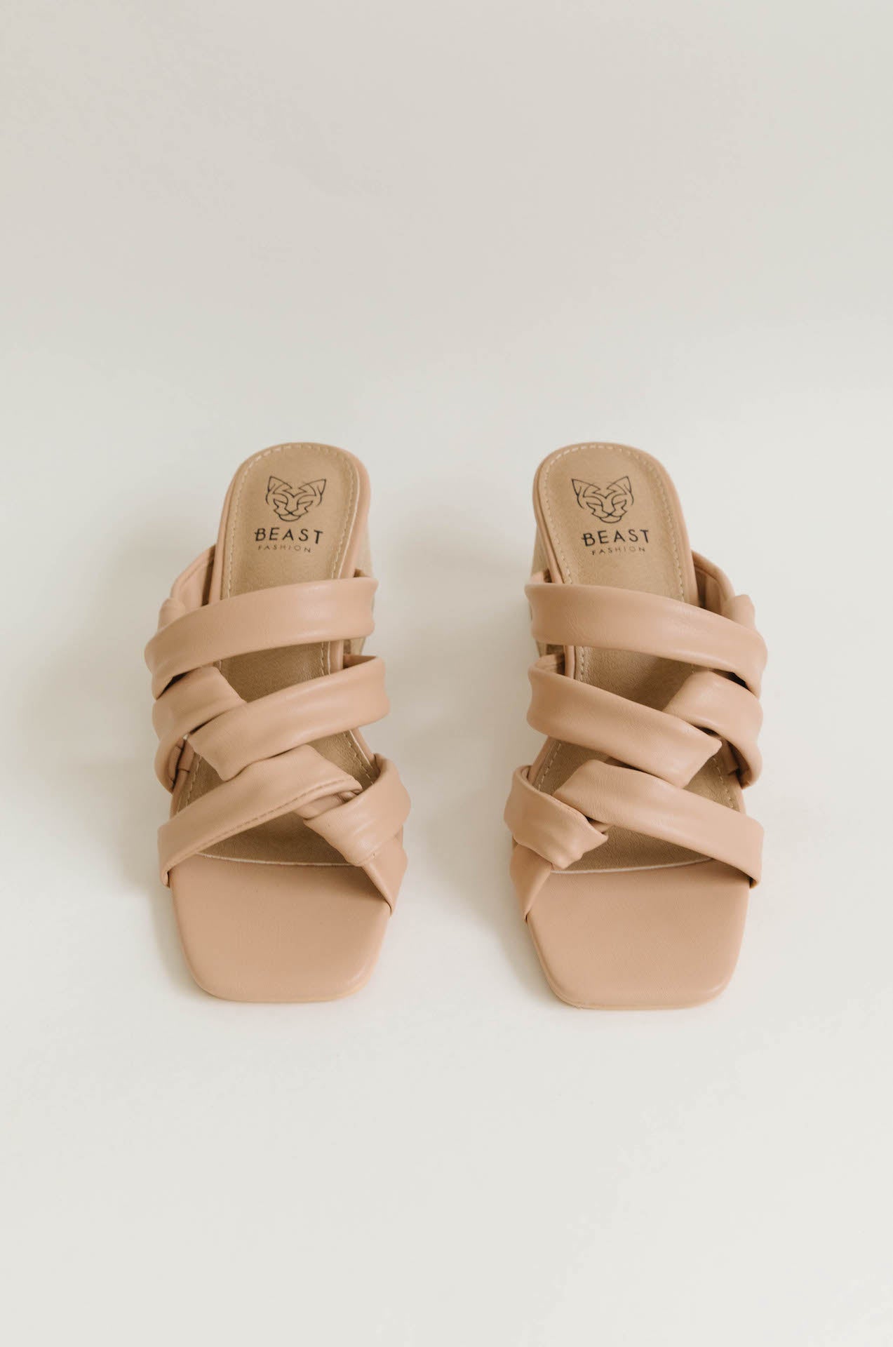 Nude block heel slides hotsell