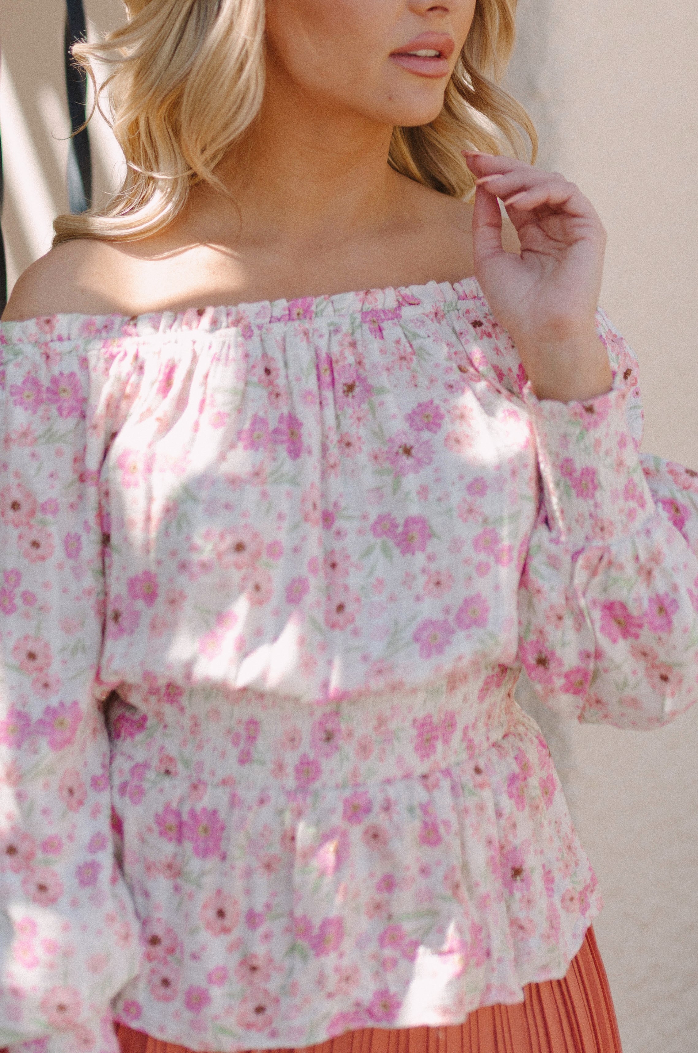 pretty pink floral top