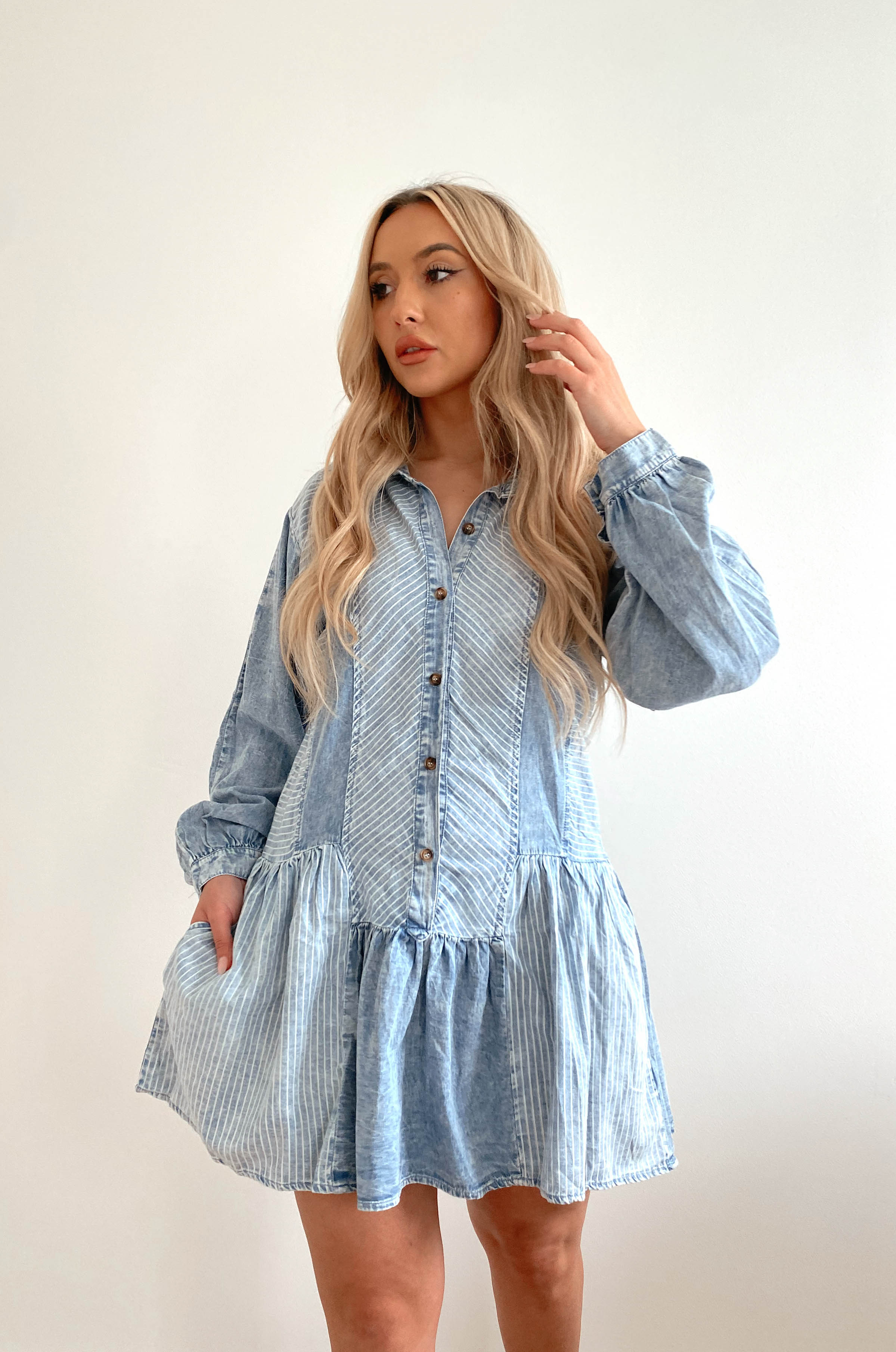 Emily Babydoll Denim Dress