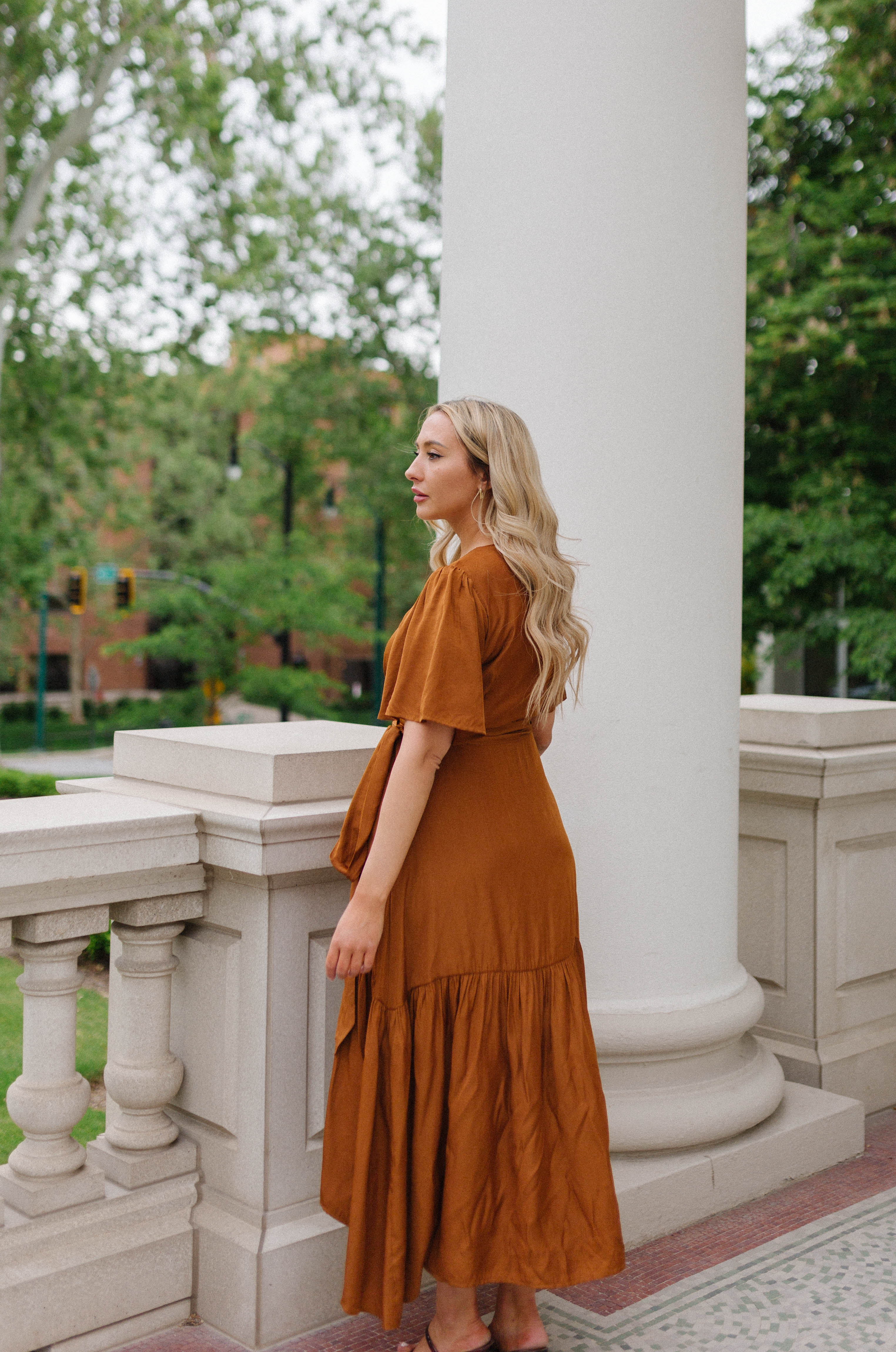 Spice It Up Cinnamon Wrap Dress