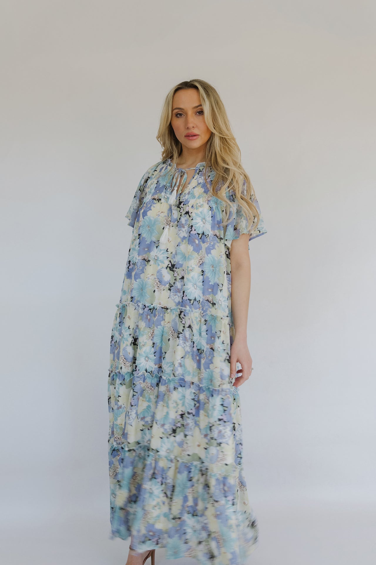Spring Blooms Maxi Dress - Blue