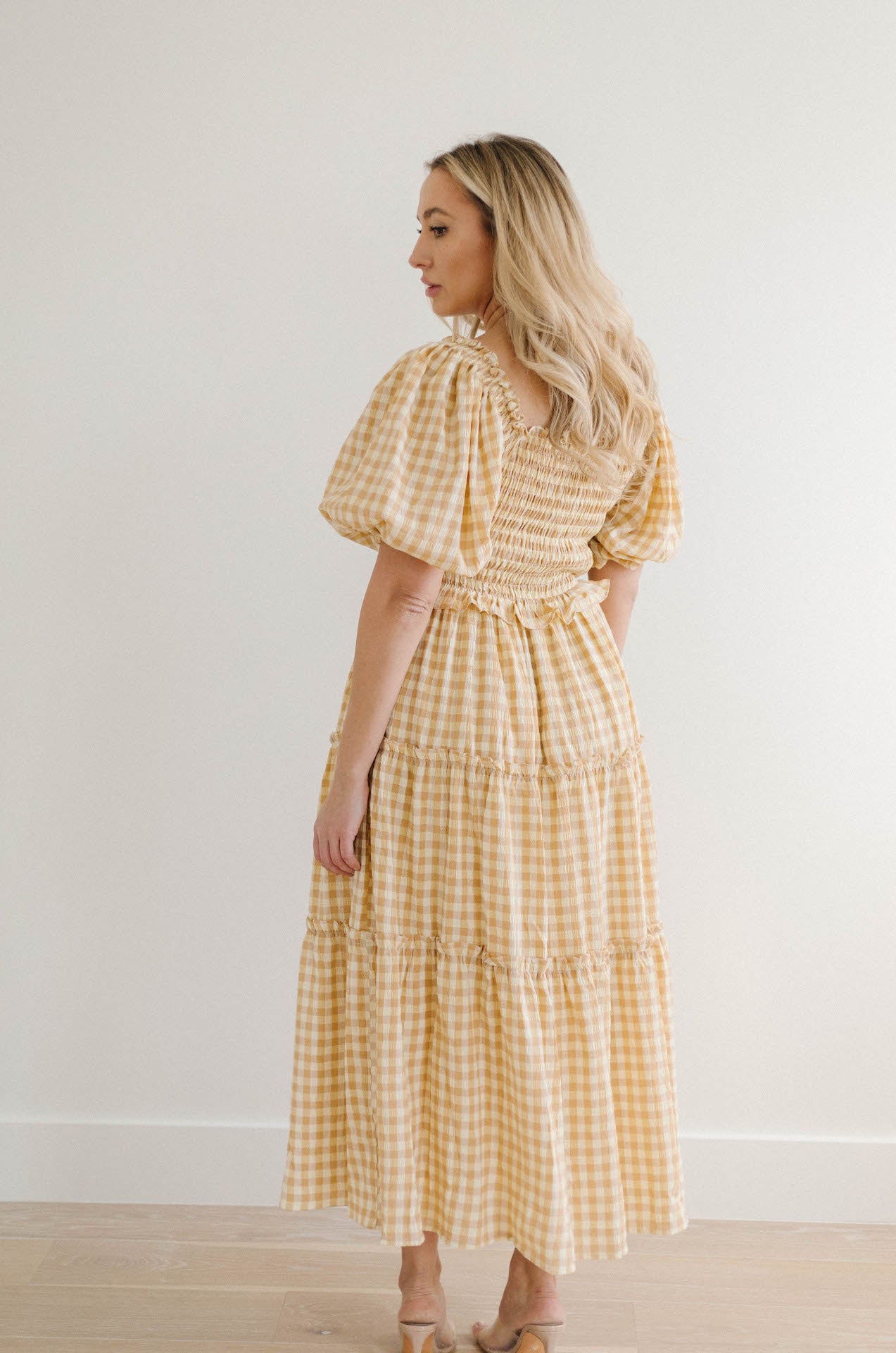 Mustard shop gingham dress