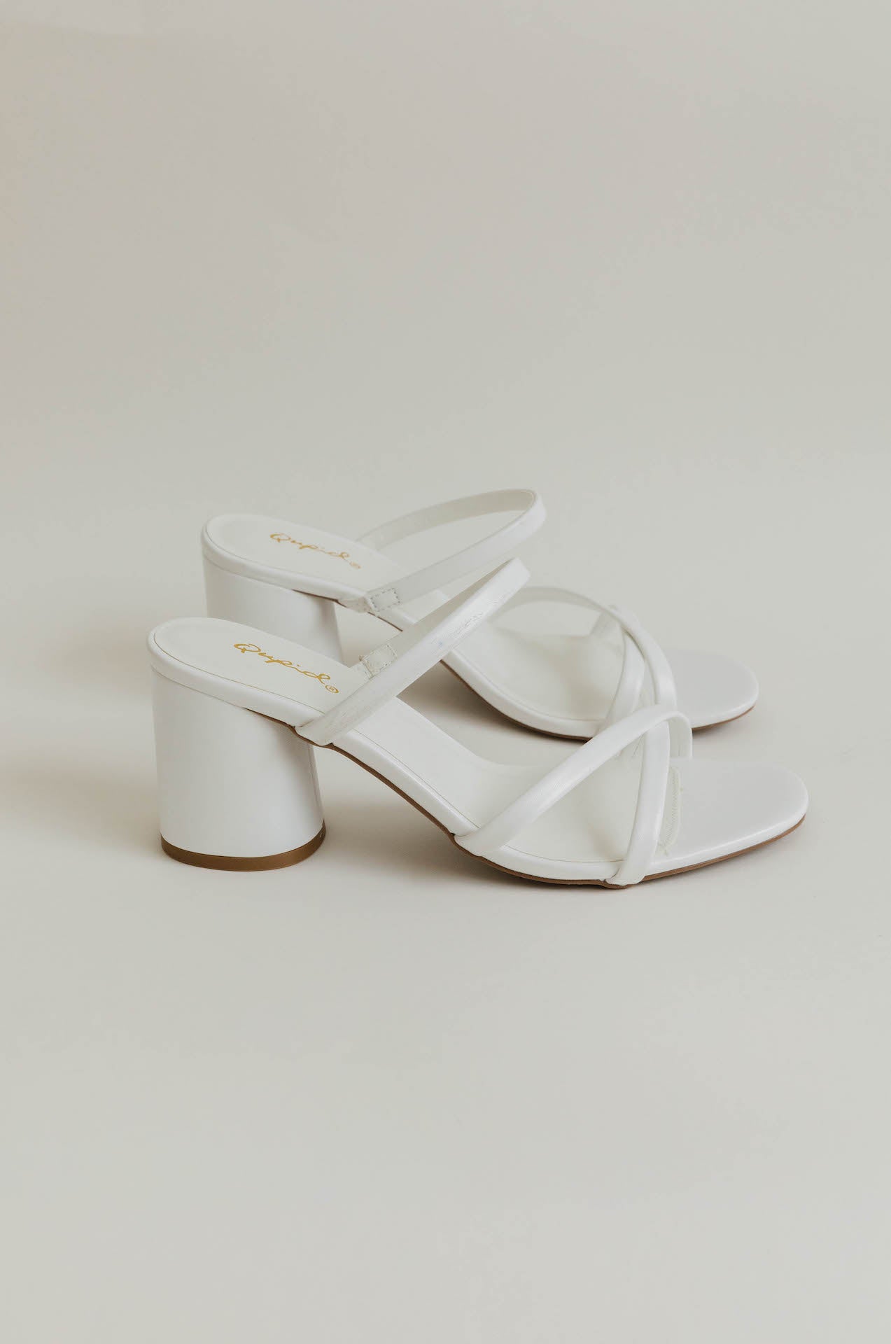 White small hotsell block heel sandals