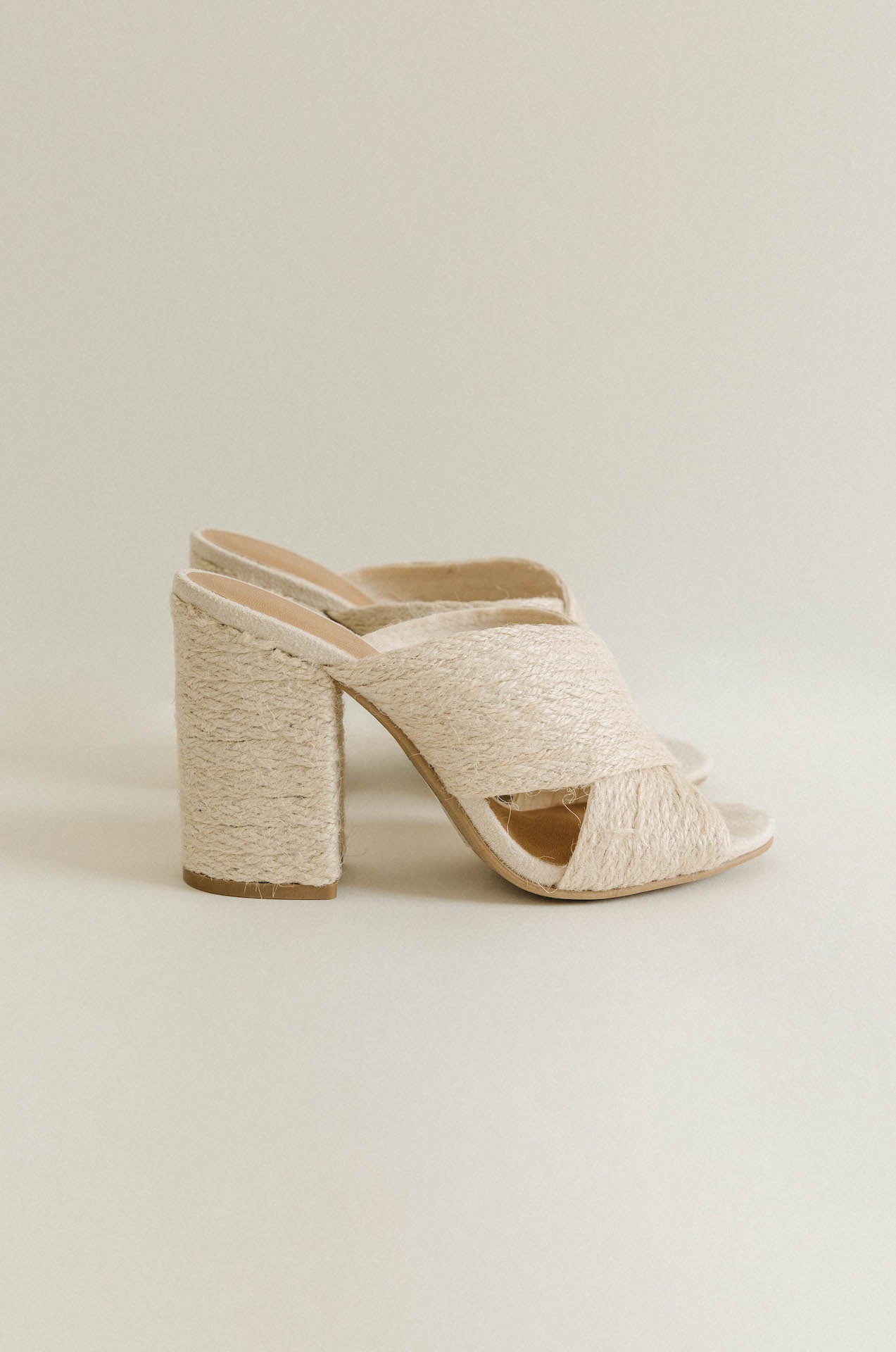 white wicker heels