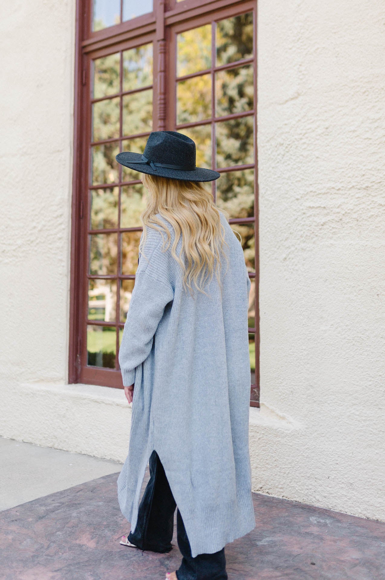 London Belle Grey Knit Maxi Cardigan