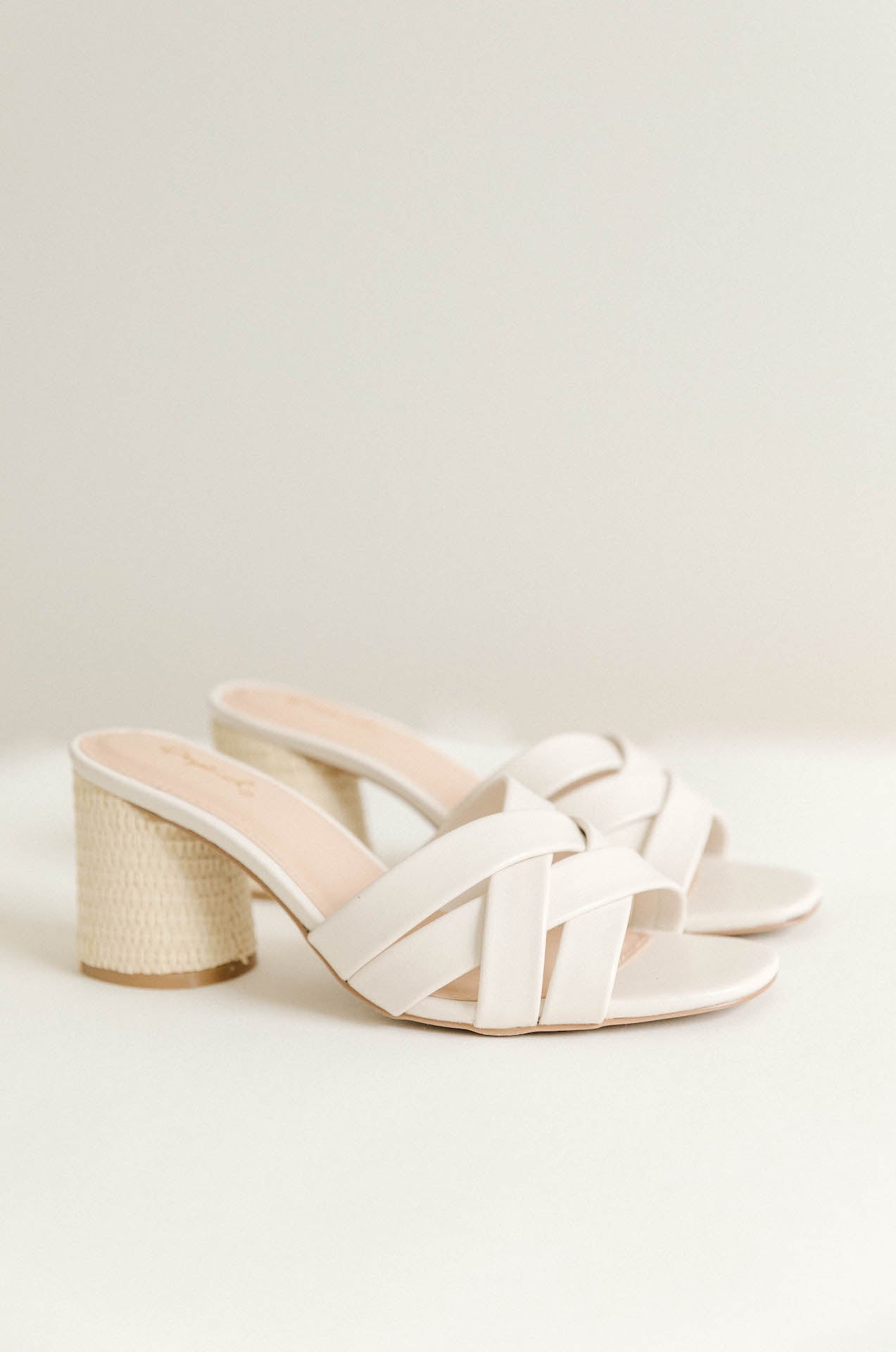 White sale woven heels